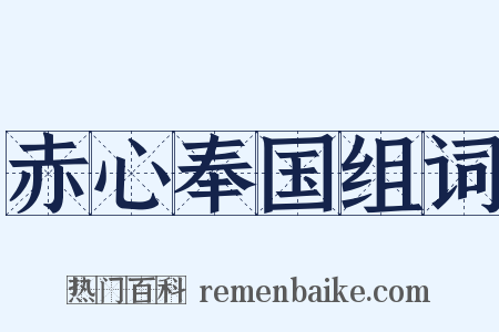 赤心奉国组词是什么意思的图片